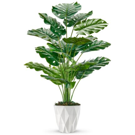 Der Rose Kunstpflanze Künstliche Pflanzen Wie Echt 71 cm Kunstpflanzen Groß Fake Plant für Wohnzimmer Badezimmer Schlafzimmer Zimmer Balkon Deko