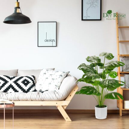 Der Rose Kunstpflanze Künstliche Pflanzen Wie Echt 71 cm Kunstpflanzen Groß Fake Plant für Wohnzimmer Badezimmer Schlafzimmer Zimmer Balkon Deko