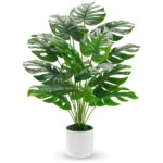 Kunstpflanze Monstera 71cm Groß – Künstliche Pflanze für Wohnzimmer, Schlafzimmer & Balkon